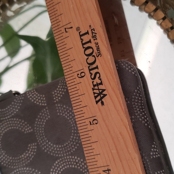 Coach Gray Monogram Zip Wristlet - Picture 5 of 10